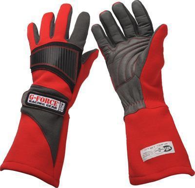 G-force racing 4105lrgrd gloves pro 5 double layer nomex/leather red large pair