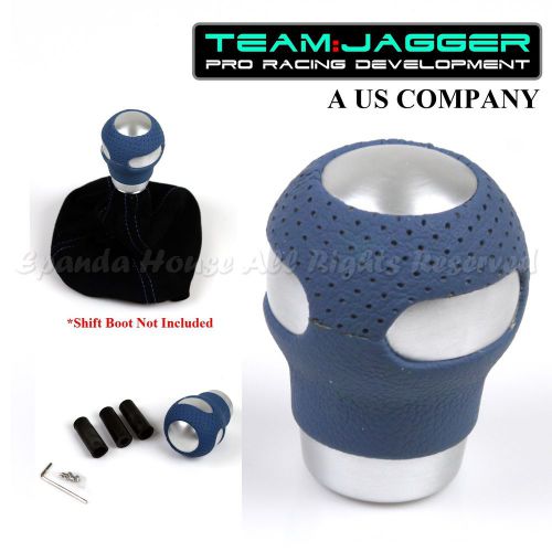 For chevy chrysler! m12 m8 m10 thread!usa silver blue leather manual shift knob