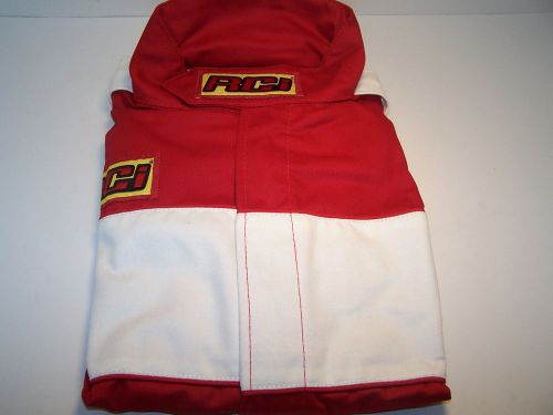 Rci race junior jacket single layer proban red white sfi 3-2a/1 racing jr. l new