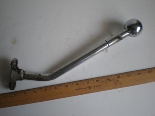 Vintage chrome 4 speed reverse lock out shift handle with knob for ford shelby