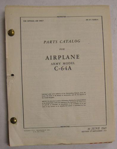 1945 c-64a (civilian noordyun norseman) original illustrated parts catalog