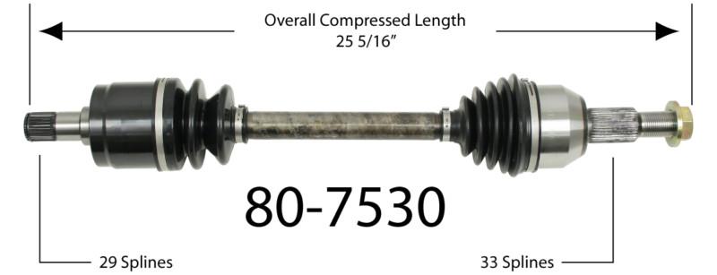 Empi 80-7530 new constant velocity premium cv half shaft drive axle assembly