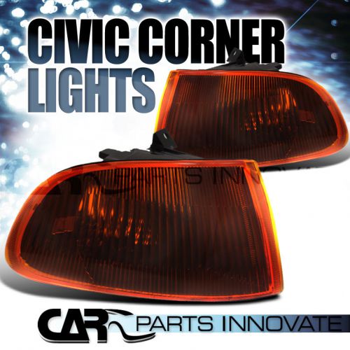 For 1992-1995 honda civic 2/3dr coupe hb smoke amber signal corner lights