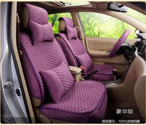 ** 20 piece purple linen car seat covers **