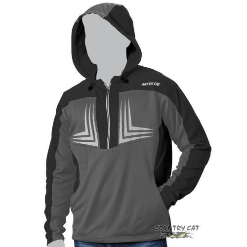 Arctic cat men’s 1/2 zip performance hooded sweatshirt - black &amp; gray - 5269-13_