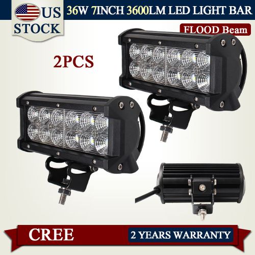 2x 36w cree led work light bar 4wd offroad ford jeep flood driving lamp 7inch