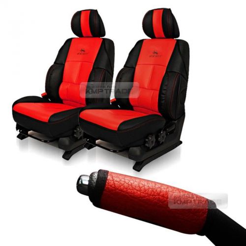 Sports bucket 2 seat + parking brake cover red set for hyundai 2012 - 2015 i40