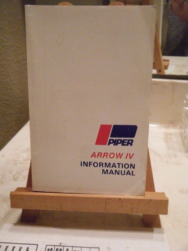 Piper arrow iv pa-28rt-201 pilot&#039;s information manual dated 1978