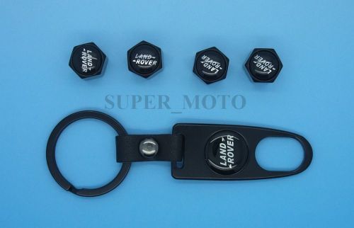 Tire valve cap dust caps cover keychain for landrover land rover black