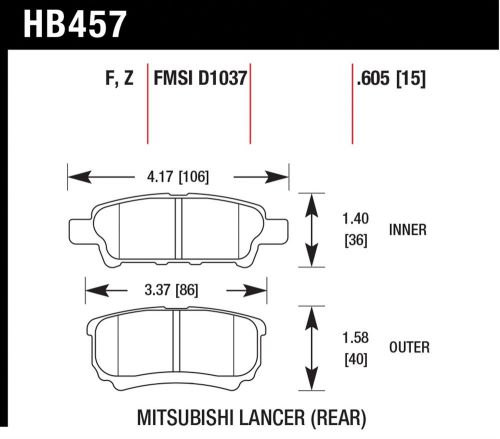 Hawk performance hb457f.605 disc brake pad