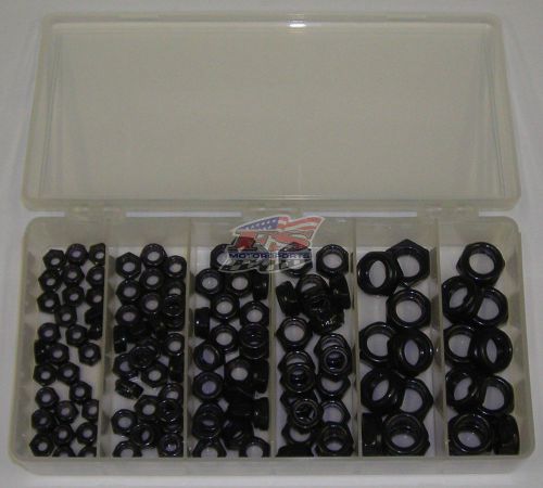 Sprint car black nylon-insert locknut kit- fine thread- assortment in clear case