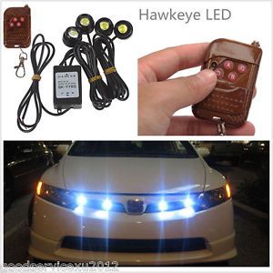 4in1 hawkeye led car emergency strobe lights drl wireless remote control kit us