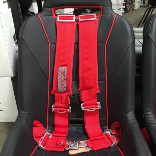 Slasher 4 point restrain safety harness red single buck seat utv sxs suv truck