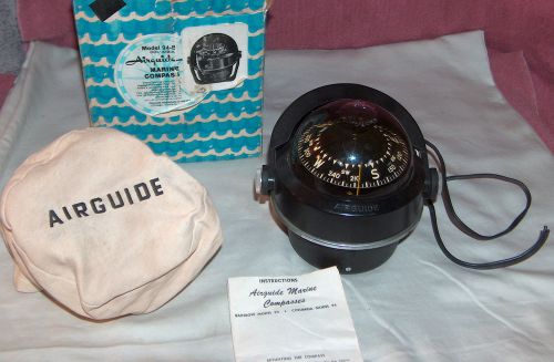 Vintage airguide marine compass - model 94-b , with box , instructions and cover