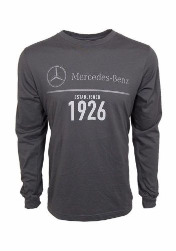 Oem genuine mercedes benz men&#039;s established 1926 long sleeve t-shirt dark gray