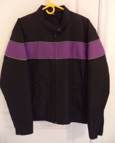 Tennessee leather brand purple black canvas motorcycle biker riding jacket large