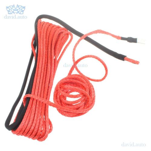 1/4&#034; x 50&#039; red synthetic fiber winch line cable rope 7200+ lbs suv atv utv kfi