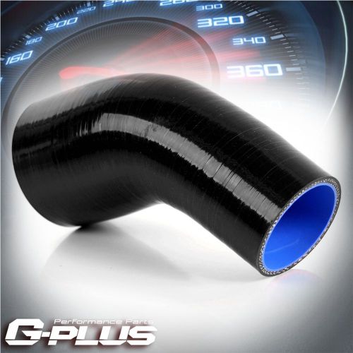 3&#034; to 3.5&#034; 76mm - 89mm silicone 45 degree elbow reducer pipe turbo hose black