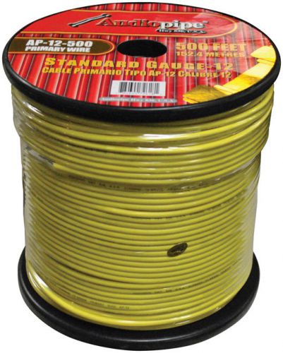 12 gauge 500ft primary wire yellow audiopipe ap12500yw wire