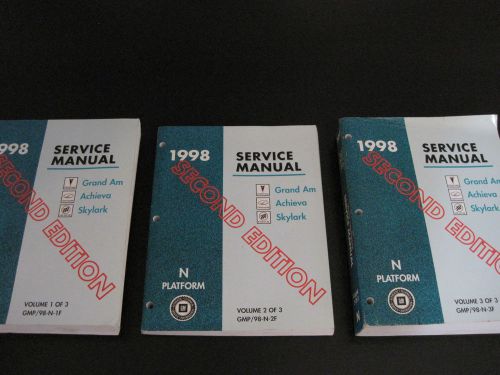 1998 grand am achieva skylark factory service shop manual 3-volume set