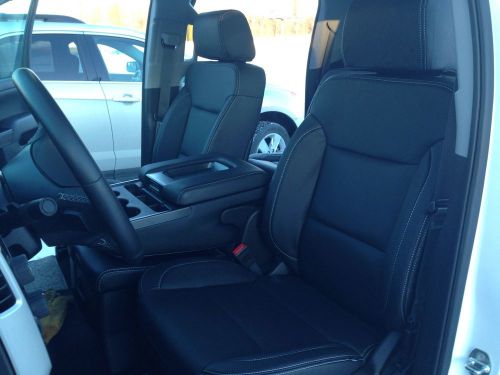 2016 chevrolet silverado double cab black katzkin leather interior seat covers