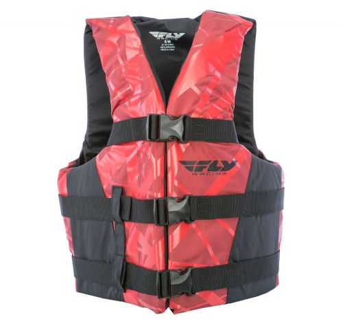 Fly racing 2017 nylon watercraft life vest jacket (red/black) choose size