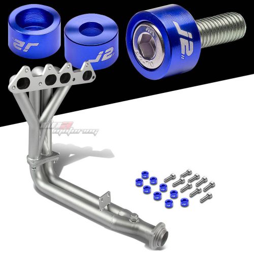 J2 for 94-97 cd f22 ceramic exhaust manifold header+blue washer cup bolts
