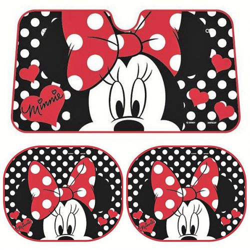 Car windshield + side window sun shade / disney minnie mouse / 3 pcs