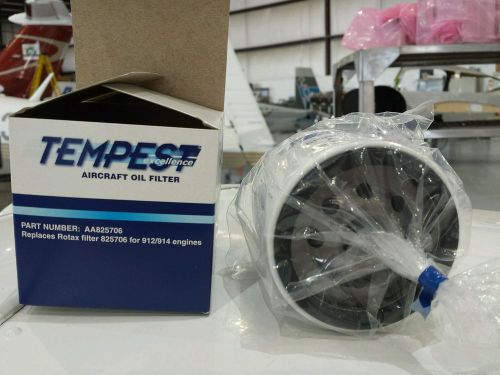 ** new ** tempest rotax aircraft oil filter p/n aa825706  faa - pma approved