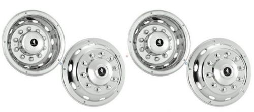 22.5&#034; 10 lug dayton spoke stainless wheel simulator cover hubcap liners (4)