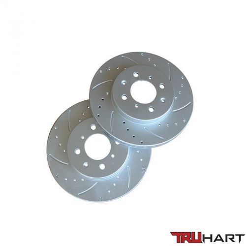 Truhart drilled &amp; slotted front brake rotors for civic / integra / fit th-h902f