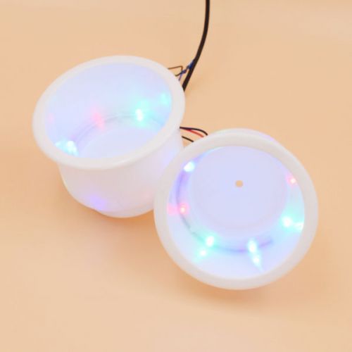 2pcs white plastic cup drink holder with rgb 8 led marine boat fashionable