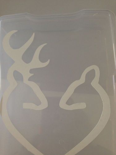 Buck and doe deer heart vinyl decal hunting