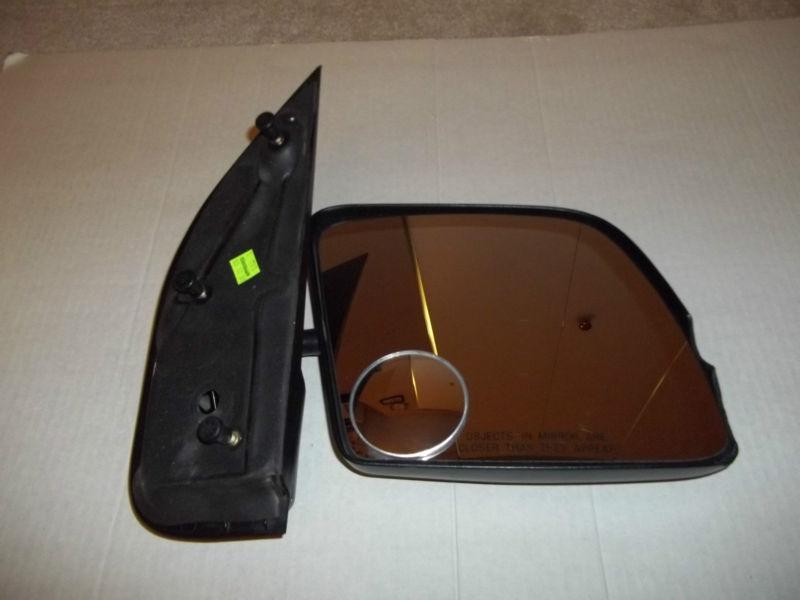 Used manual black passenger side view mirror f0r ford e-series vans right door
