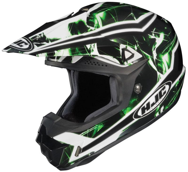 Hjc cl-x6 hydron motocross helmet black, white, green small
