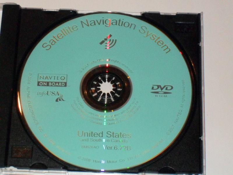 Honda civic ex & hybrid navigation disc dvd cd 6.72b  map disk cr-v navagation