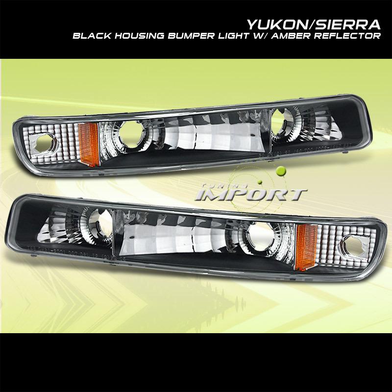 00-05 02 04 gmc sierra yukon black bumper signal lights