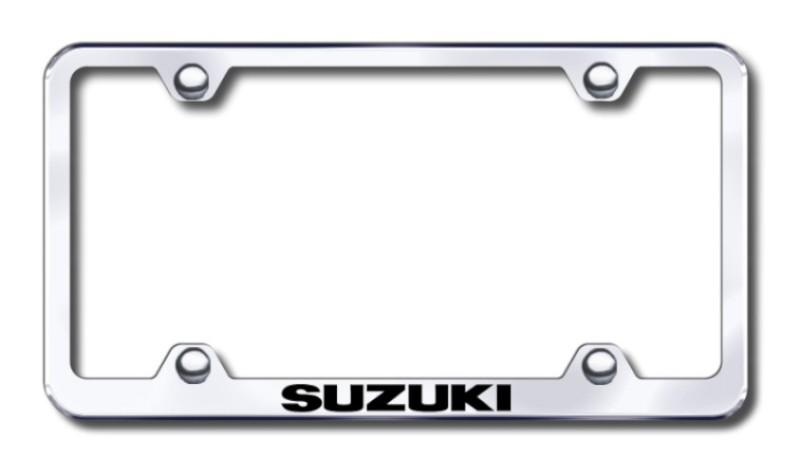 Suzuki wide body  engraved chrome license plate frame made in usa genuine
