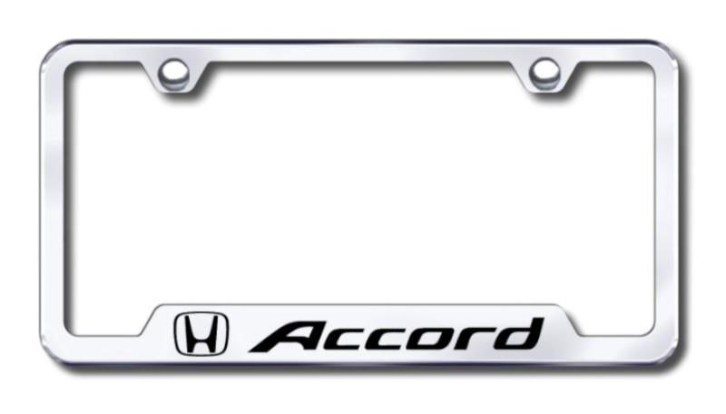 Honda accord  engraved chrome cut-out license plate frame made in usa genuine