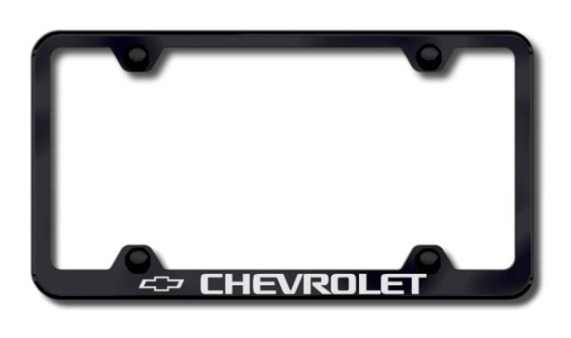 Cadillac chevrolet wide body laser etched license plate frame-black made in usa