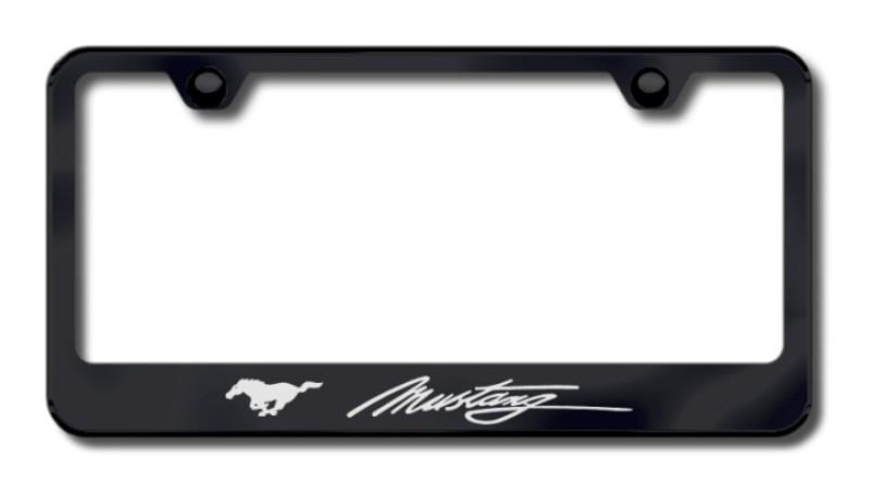 Ford mustang script laser etched license plate frame-black made in usa genuine