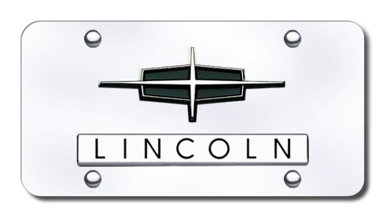 Ford dual lincoln chrome on chrome license plate made in usa genuine