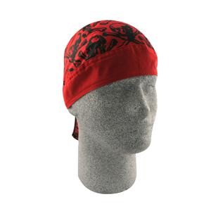 Flydanna bandana do rag 100% cotton red w/ black skulls
