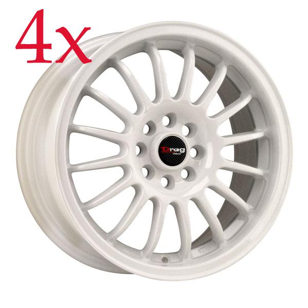 Drag wheels dr-41 15x7 4x100 +t40 white rims fit cube civic eg ek mini cooper xb