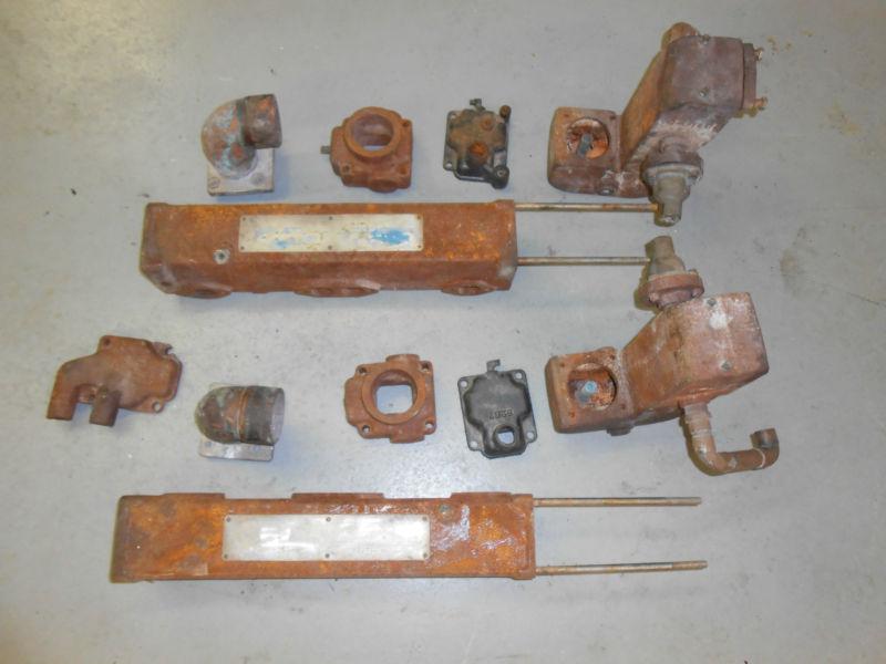 Chris craft log manifolds, risers chevy antique 305,327,350 exhaust osco 350-015