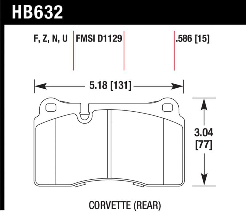 Hawk performance hb632z.586 disc brake pad