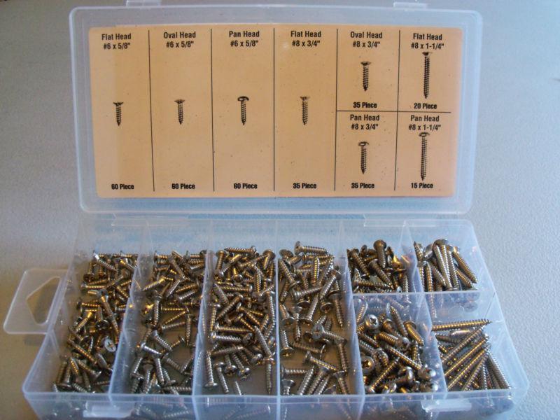 Stainless steel screws 8 different sizes with handy pvc storage case