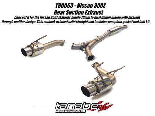 Tanabe concept g catback exhaust for 03-06 350z t80063