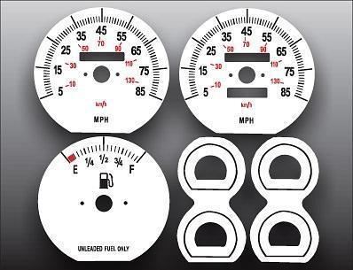 1991-1996 jeep cherokee non tach instrument cluster white face gauges 91-96