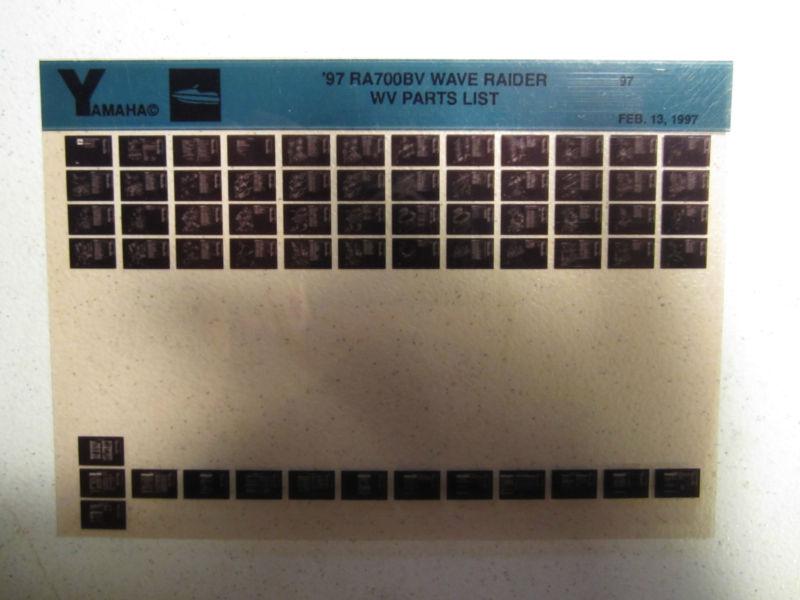 1997 yamaha wave raider ra700bv microfiche parts catalog jet ski ra 700 bv
